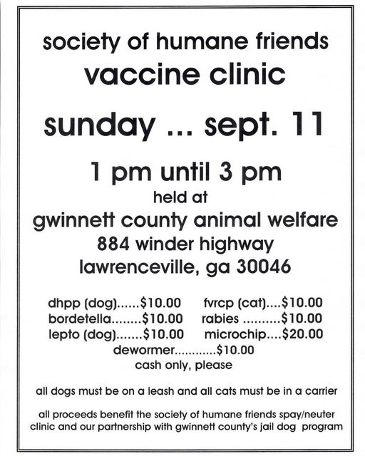 Vaccine Clinic - pet