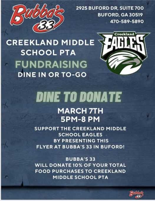 creekland middle school pta fundraiswer