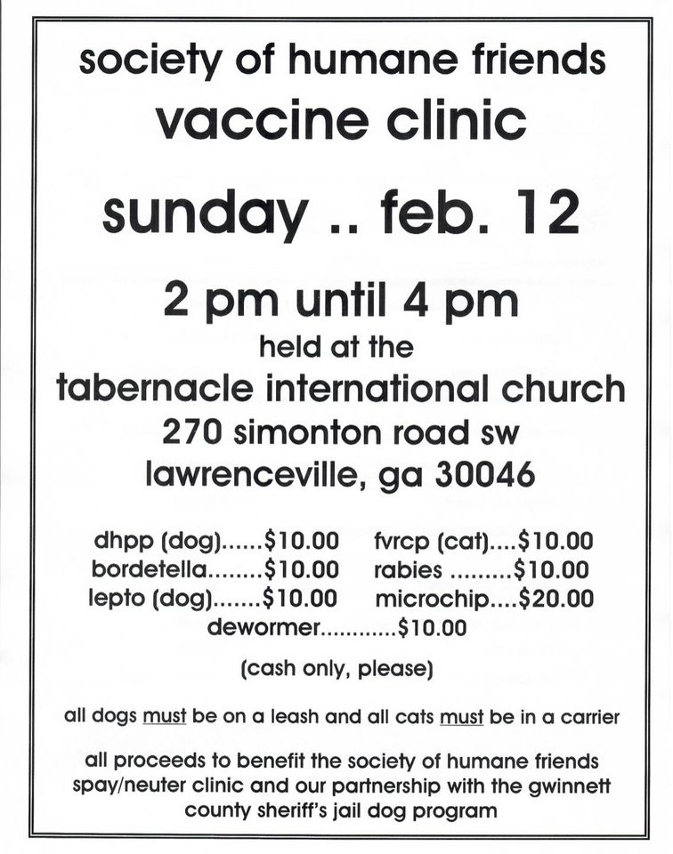 Pet Vaccine Clinic