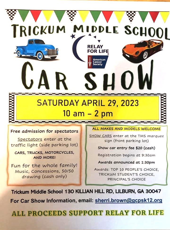 trickum middle school car show