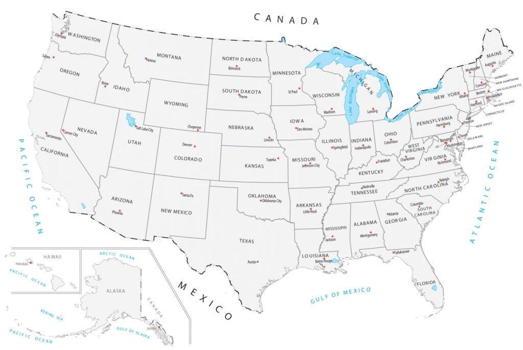 US-Capitals-Map