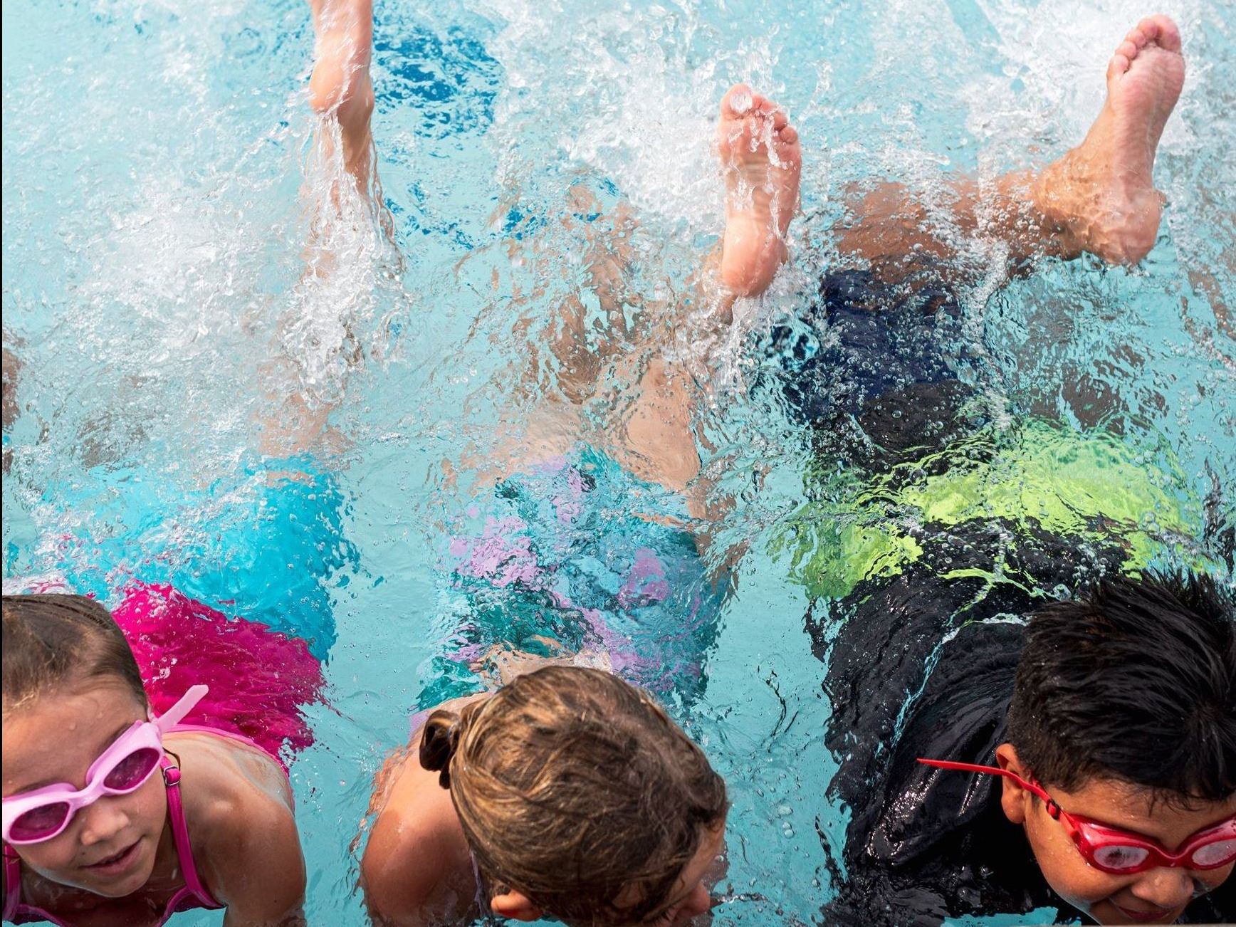 Kids swimming