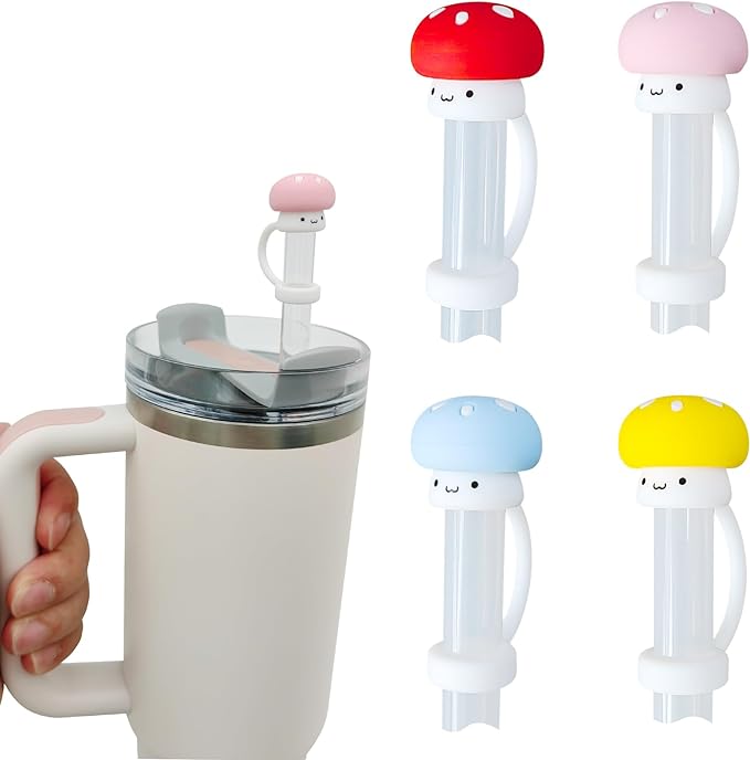 Cute Mushroom Straw Topper,