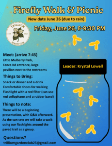 Firefly Walk June 26 new rain date