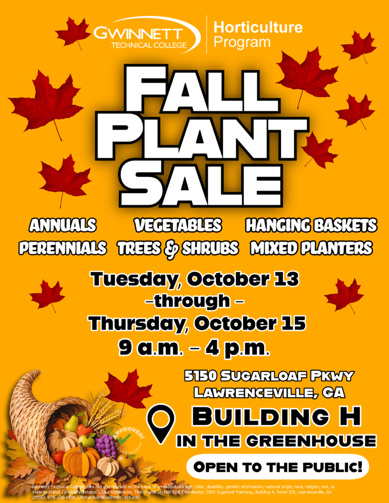 GTC Horticulture Program – Fall Plant Sale (Oct 13-15)